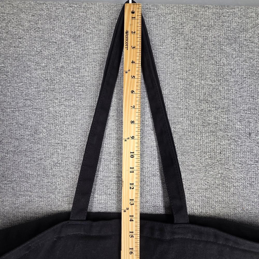 AWAY LARGE BLACK TRAVEL TOTE BAG CANVAS OVERSIZED CARRYALL WITH TOP ZIP CLOSURE - Picture 9 of 10